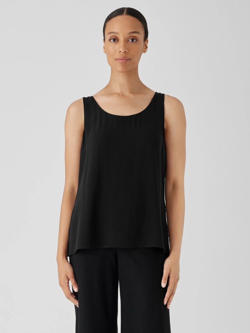 Eileen fisher large Black Scoop Neck Women's Top